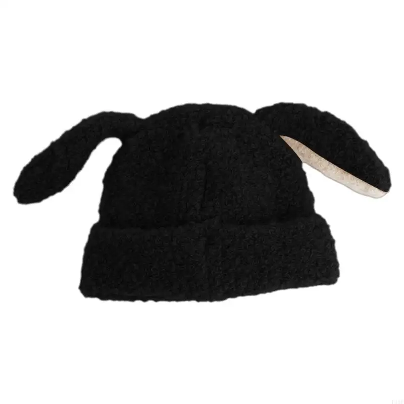 

F19F Soft & Warm Children Hat with Long Ears Stylish Kids Cap for Fall/Winter Seasons