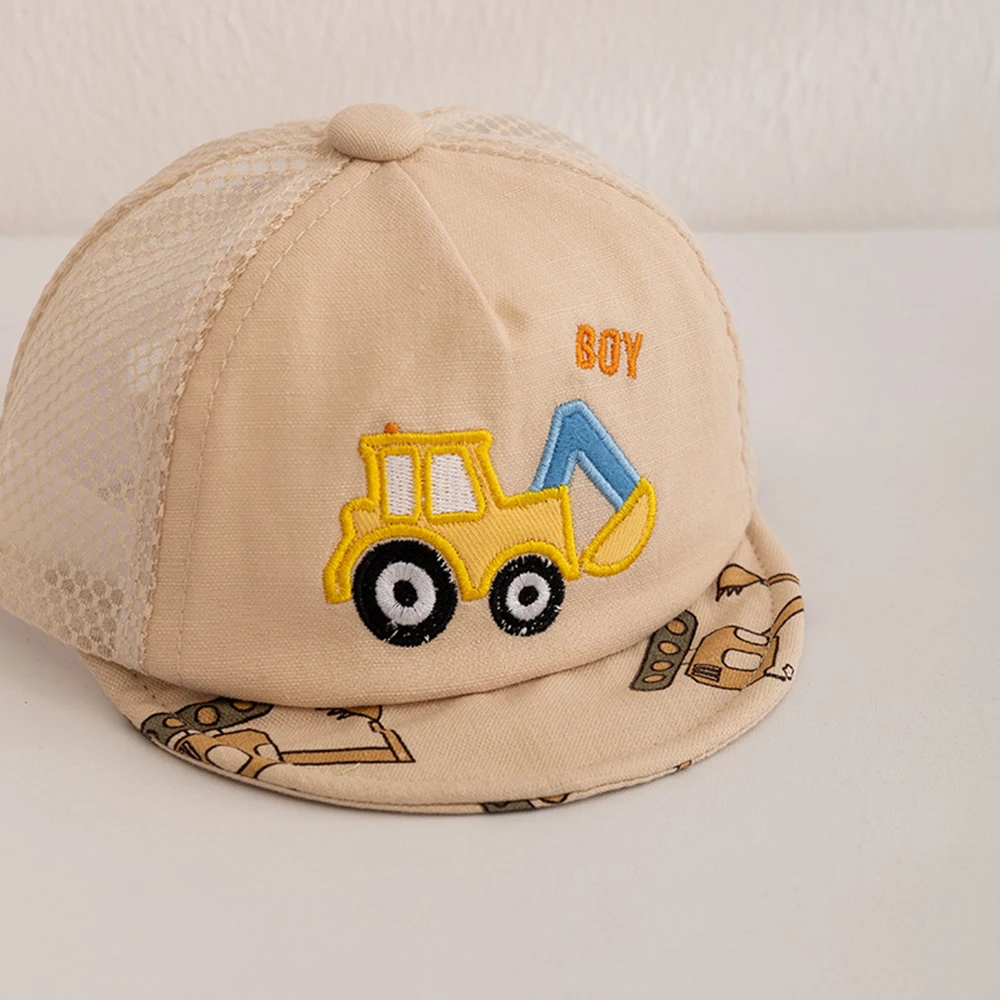 Summer Baby Hat Korean Cartoon Car Boy Baseball Cap Outdoor Travel Sun Protection Baby Hat For Kids 3-12 Month