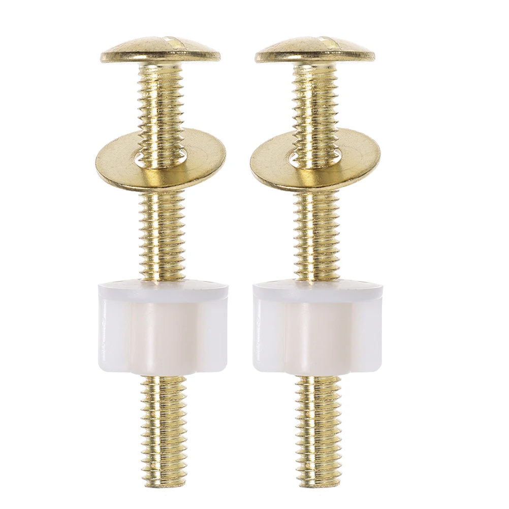 

2PCS Installation Screw Set Copper Plated Iron Toilet Seat Screws Replacement Kit Secure Connection Wide Compatibility Bathroom