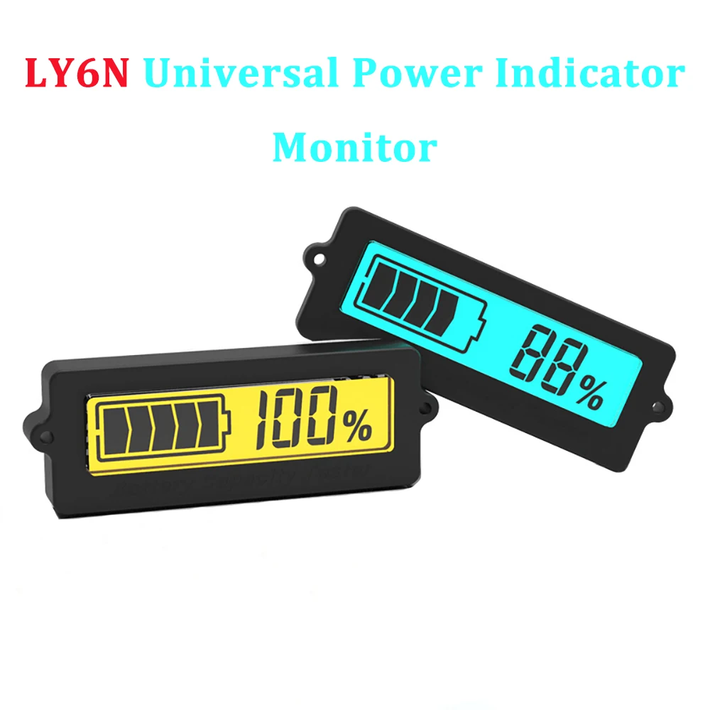 LY6N 12V 24V 36V 48V Lead-acid Battery Capacity Tester 3-15S Lithium Battery Capacity Indicator Meter Monitor Built-in Type