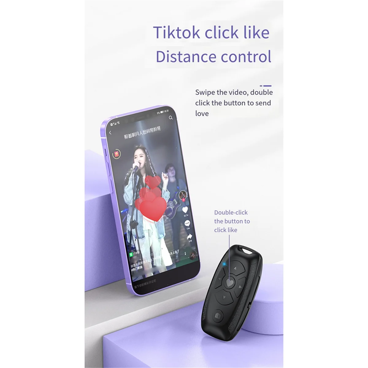 Abzv-controle remoto bluetooth recarregável multifuncional para telefones, turner de página de e-book e liberação do obturador da câmera selfie
