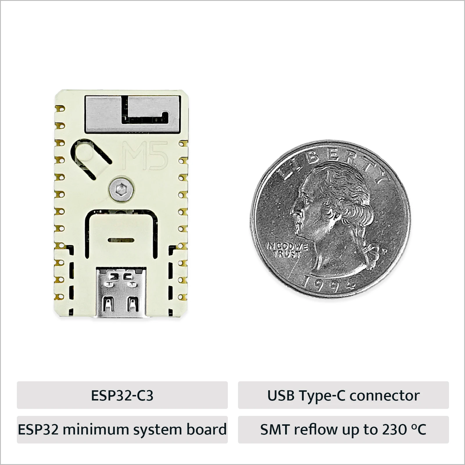 M5Stack Oficial M5Stamp C3U Mate con encabezados de pines