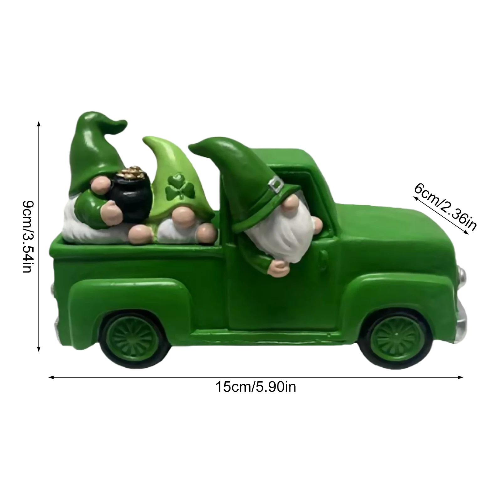 Valentine's Day Gnome Truck Resin Figurine Creative Holiday Table Sculpture for Home Office Christmas Decor Gift Durable