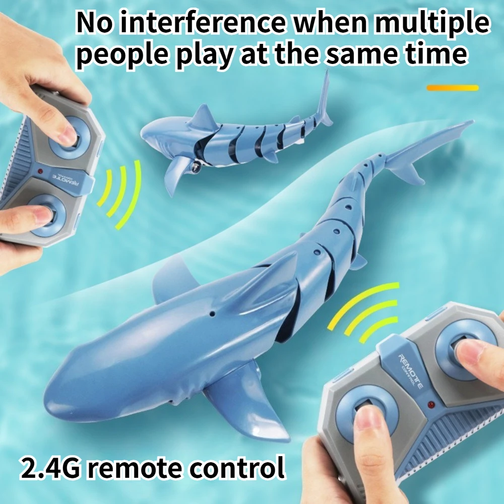 スイミングシャークrcボート-24gリモコン電動魚型モデル-人気のおもちゃ-ホリデーや誕生日プレゼントに最適