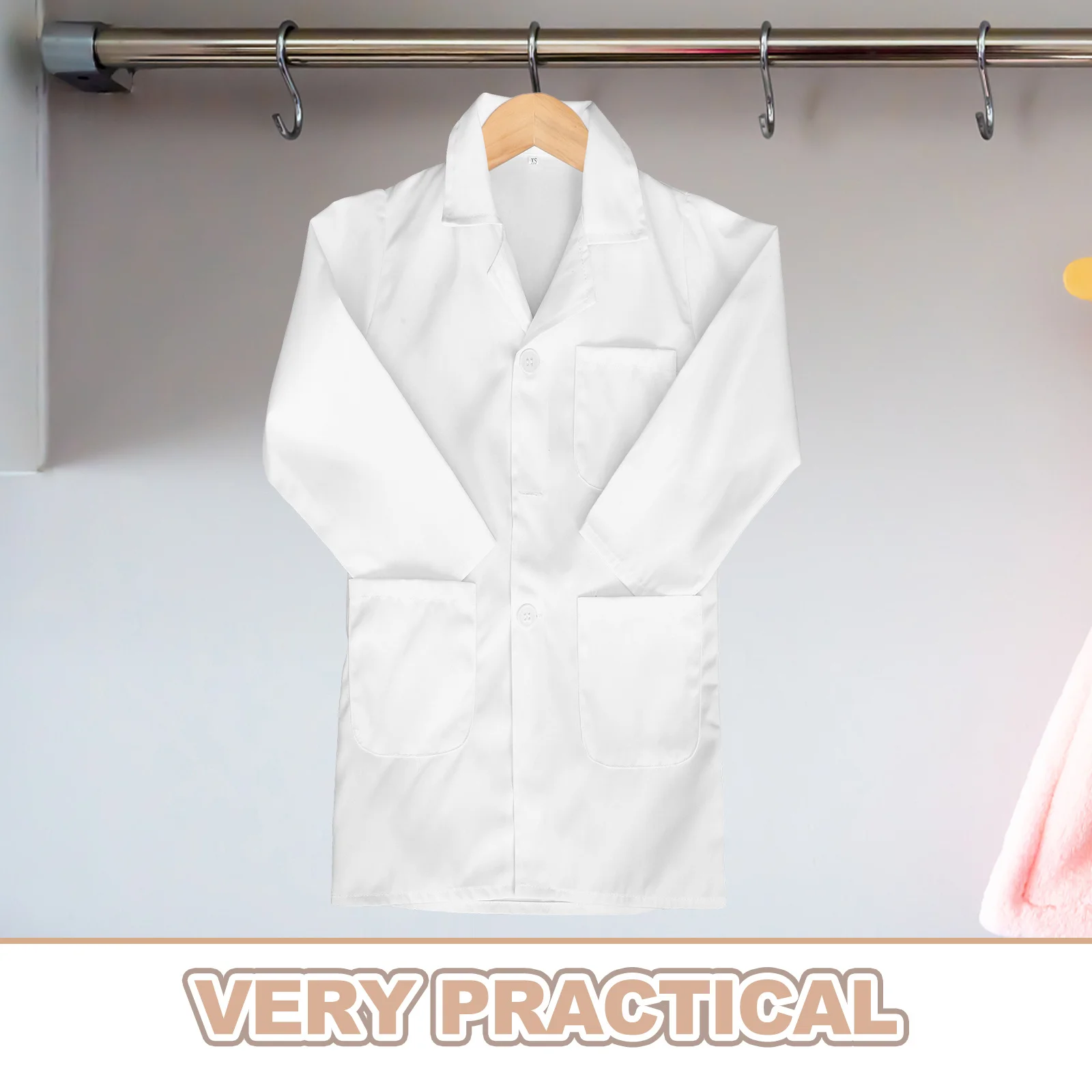 Laboratoriumjas Lange mouw Wit Unisex Arts Wetenschapper Kostuum voor Fantasiespel Rol Aankleden School Halloween Party Rol