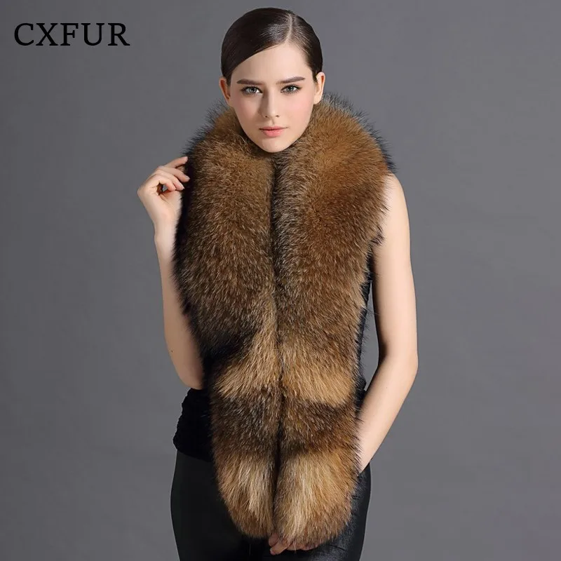 Luxurious Winter Boutique Natural Color Real Raccoon Fur Shawl Scarf CX-B-101