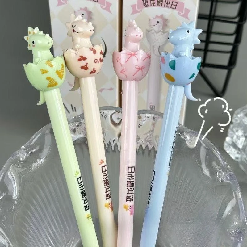 Kawai Lovely Dinosaur Hatching Day Large Capacity Cute Decompression Pen Quick Drying 0.5mm Student Writing Question Signature