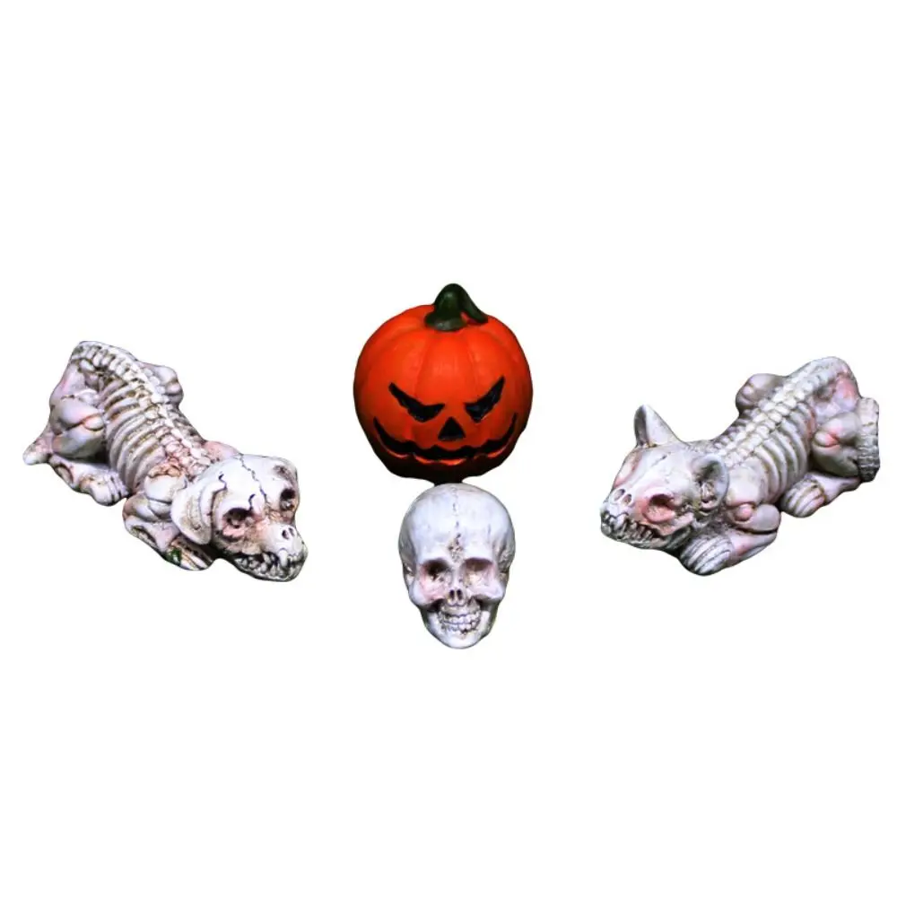 

Resin Craft Halloween Skeleton Figurine Pumpkin Skeleton Cat Realistic Pumpkin Skeleton Skull Ornament Skeleton Dog Skull Funny