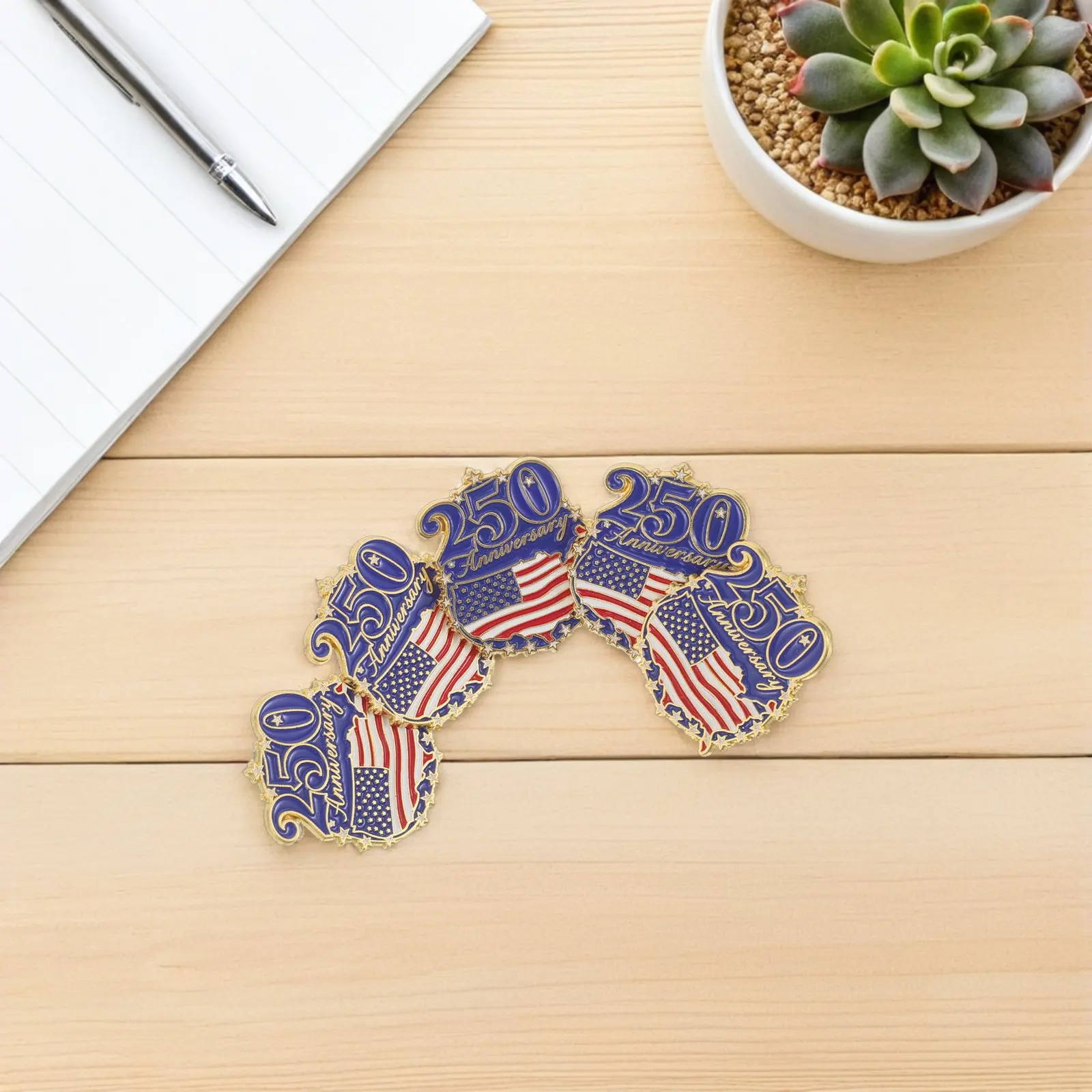 5Pcs Usa Flag Pins Patriotic Brooches 250Th Anniversary Lapel Pins Metal American Flag Badge Independence Day Usa