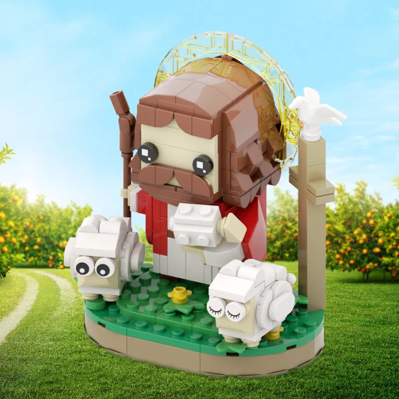 

MOC Shepherd Jesus Model Building Blocks Christian Priest Figure Assembled Brick Toys DIY Creative Children's Gift Ornaments