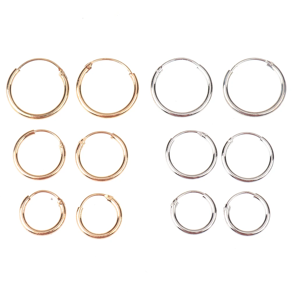 3 Pair Punk Simple Circle Small Hoop Earrings For Women Girl Hip-hop Gold/Silver Color Geometric Round Huggie Earring Jewelry