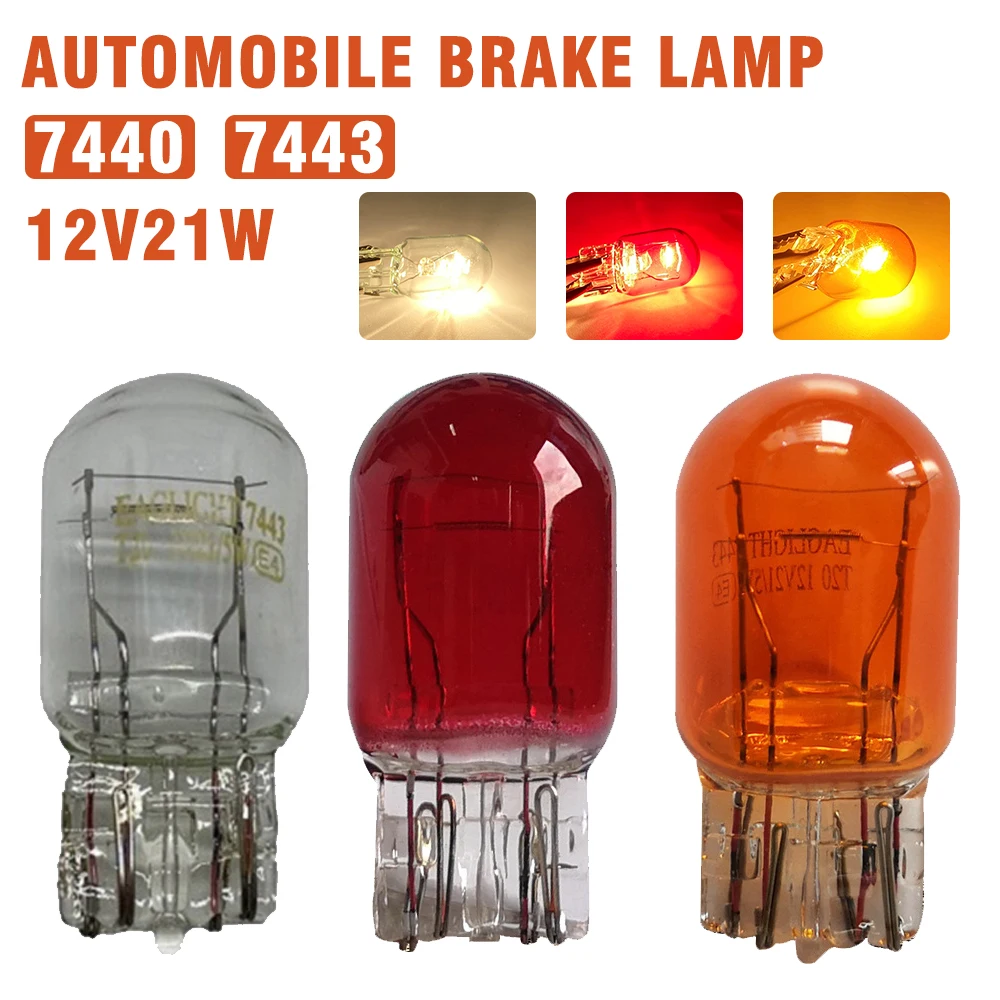 1pcs T20 7440/7443 Signal Light 12V21W Clear Glass DRL Daytime Running Lights Turn Stop Signal Brake Tail Light Bulbs