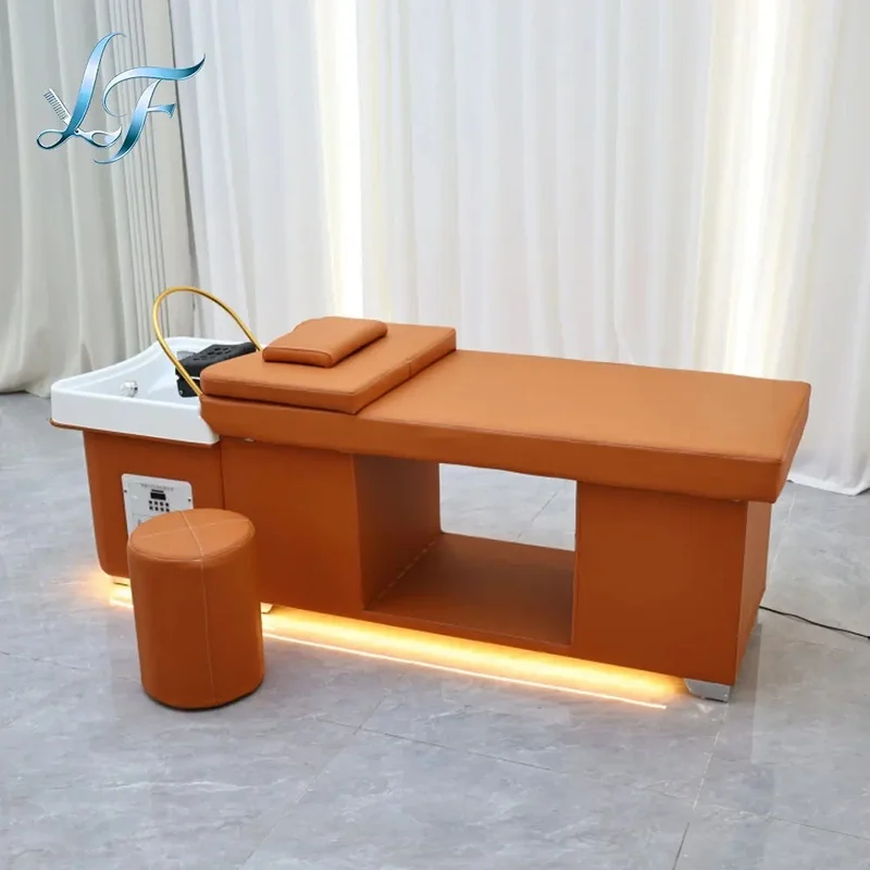 Modern Japanese Style Head Spa Bed Luxury Thai Massage Shampoo Chair Water Circulation Hair Washing Station for Beauty Spa
