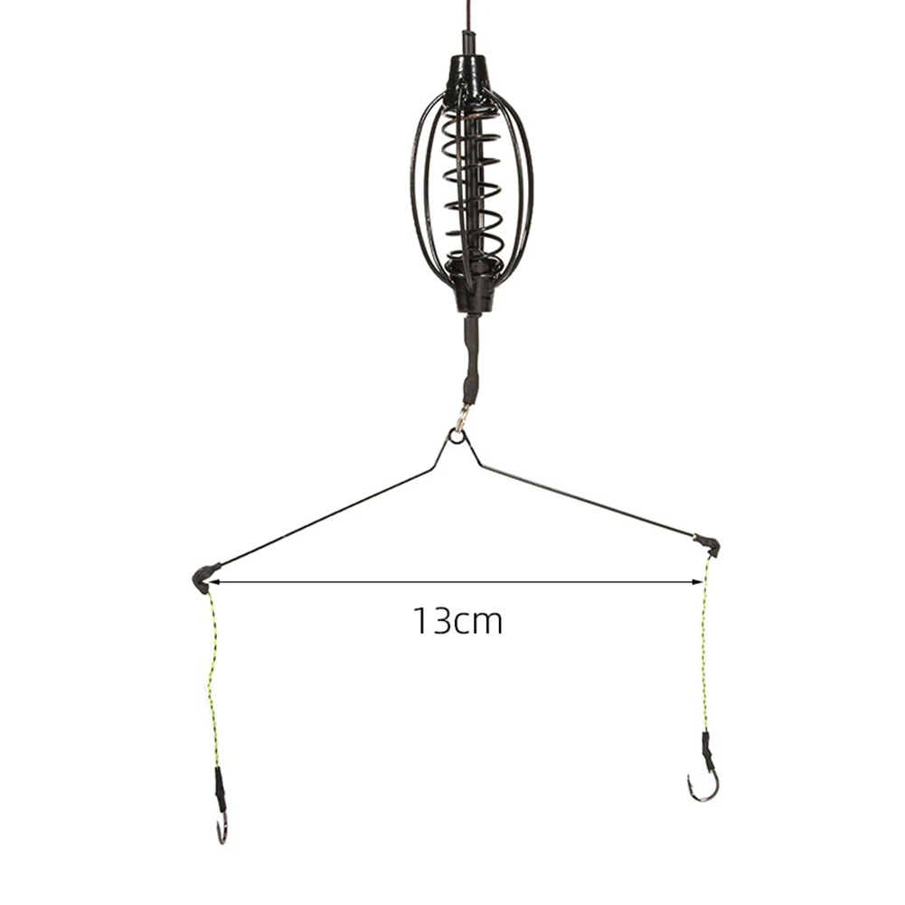 1 Stück Karpfenangel-Futterkorb mit Feder, Köderkäfig, Füllwerkzeug, Schwarzes Haken-Rig-Set, Feeder-Angelausrüstung, Köderkäfige