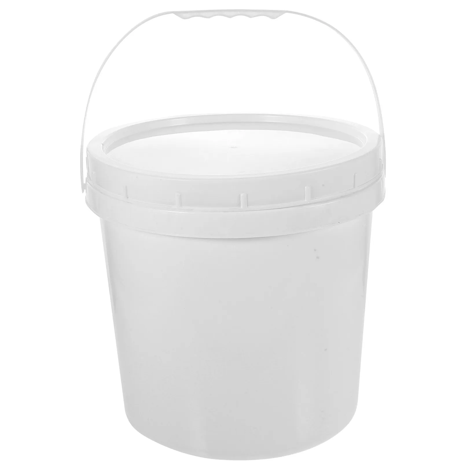 9L Round White ABS Pigment Bucket with Airtight Lid Heavy Duty Food Grade Paint Storage Container for Color Mixing Art Studio