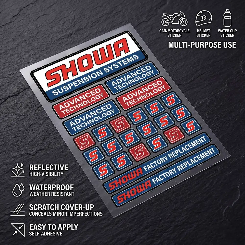FOR S-SHOWA-A Universal Waterproof Reflective Decorative Decals Scratch Hide For Car Motorcycle Helmet Fridge