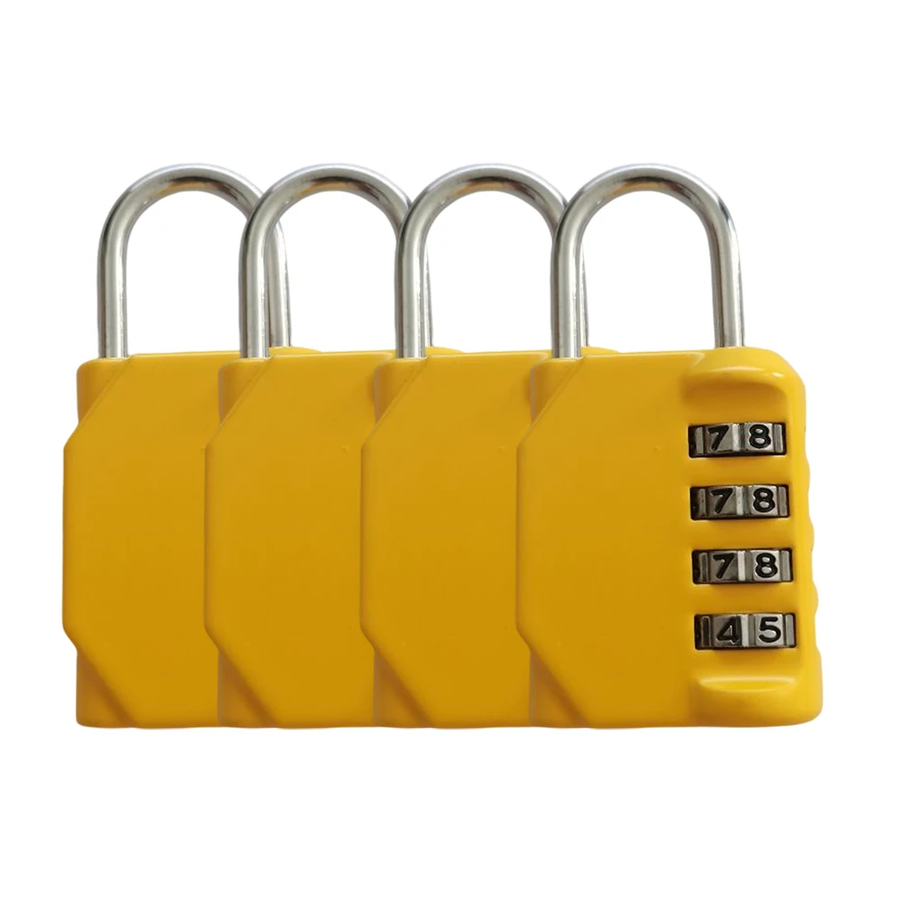 Digital Combination Lock Resettable Waterproof Portable Keyless Padlock Shackle Safety School Door Gate Tool Yellow