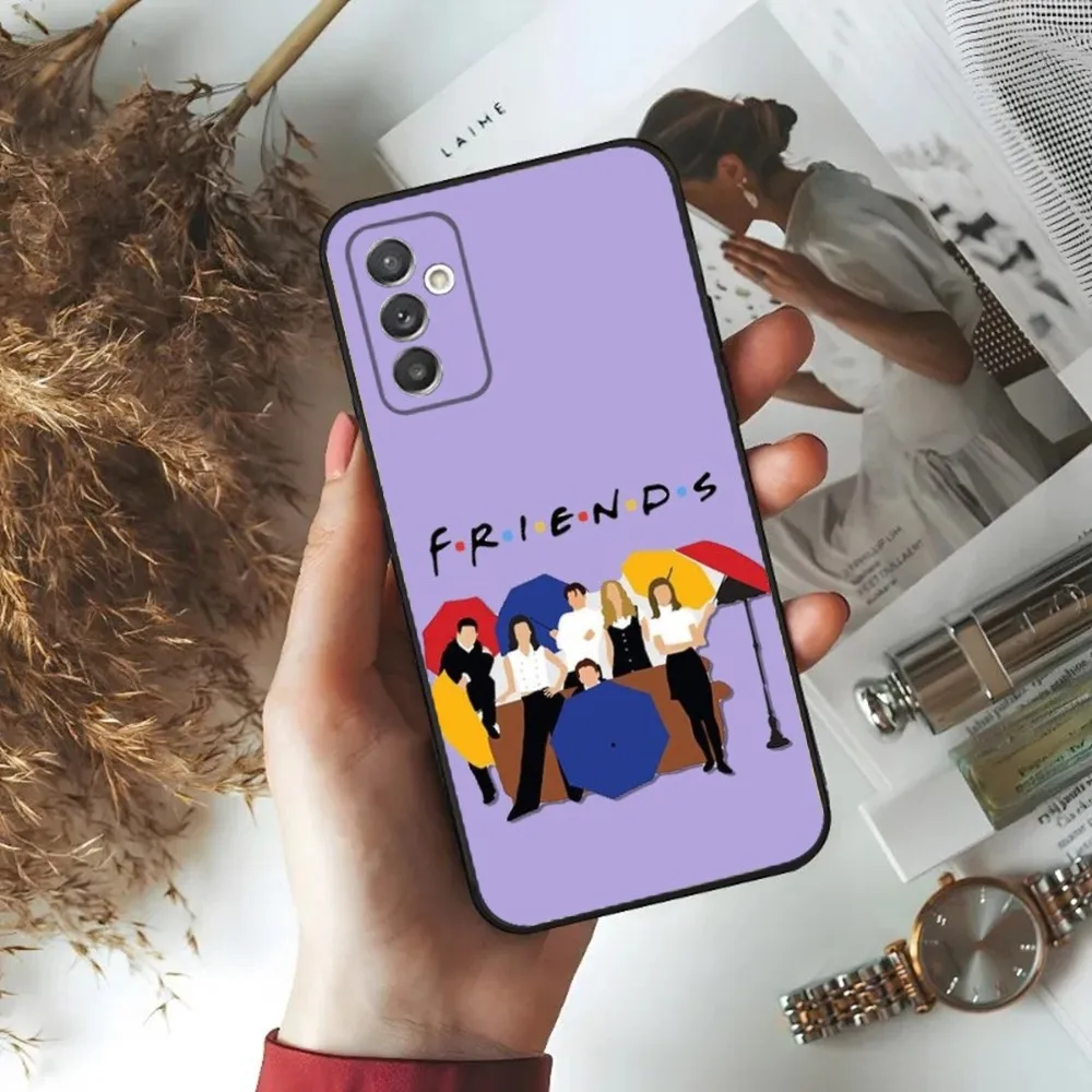 Cartoon funny F-Friends TV Show Phone Case For Samsung S24,23,22,30,21,10,9,Ultra,Plus,Lite,FE,5G Black Soft Case image 2