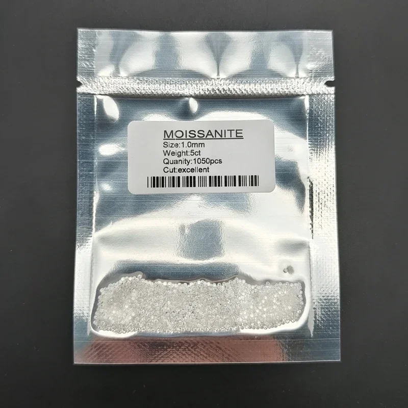 Moissanite Stone Small Size Round Cut 0.8mm~2.9mm 1.0ct / Pack D Color Charms Gemstone Advanced Jewelry Making Materials