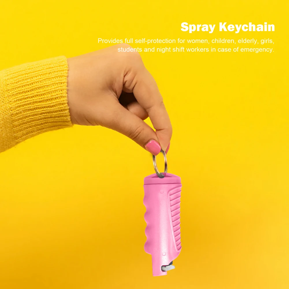 Uniwersalny brelok do kluczy w sprayu pieprzowym Mini przenośny brelok do kluczy z pieprzem dla kobiet z ochroną uchwytu palca Spray do samoobrony