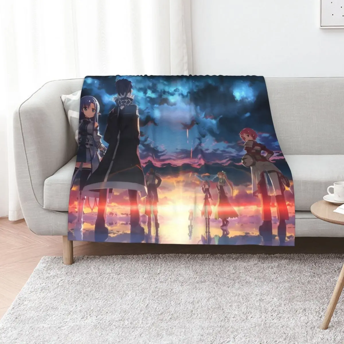 Sword Art Online - Cover Image Throw Blanket Soft Plush Plaid Soft Nap Summer Flannels Blankets For Baby Blankets