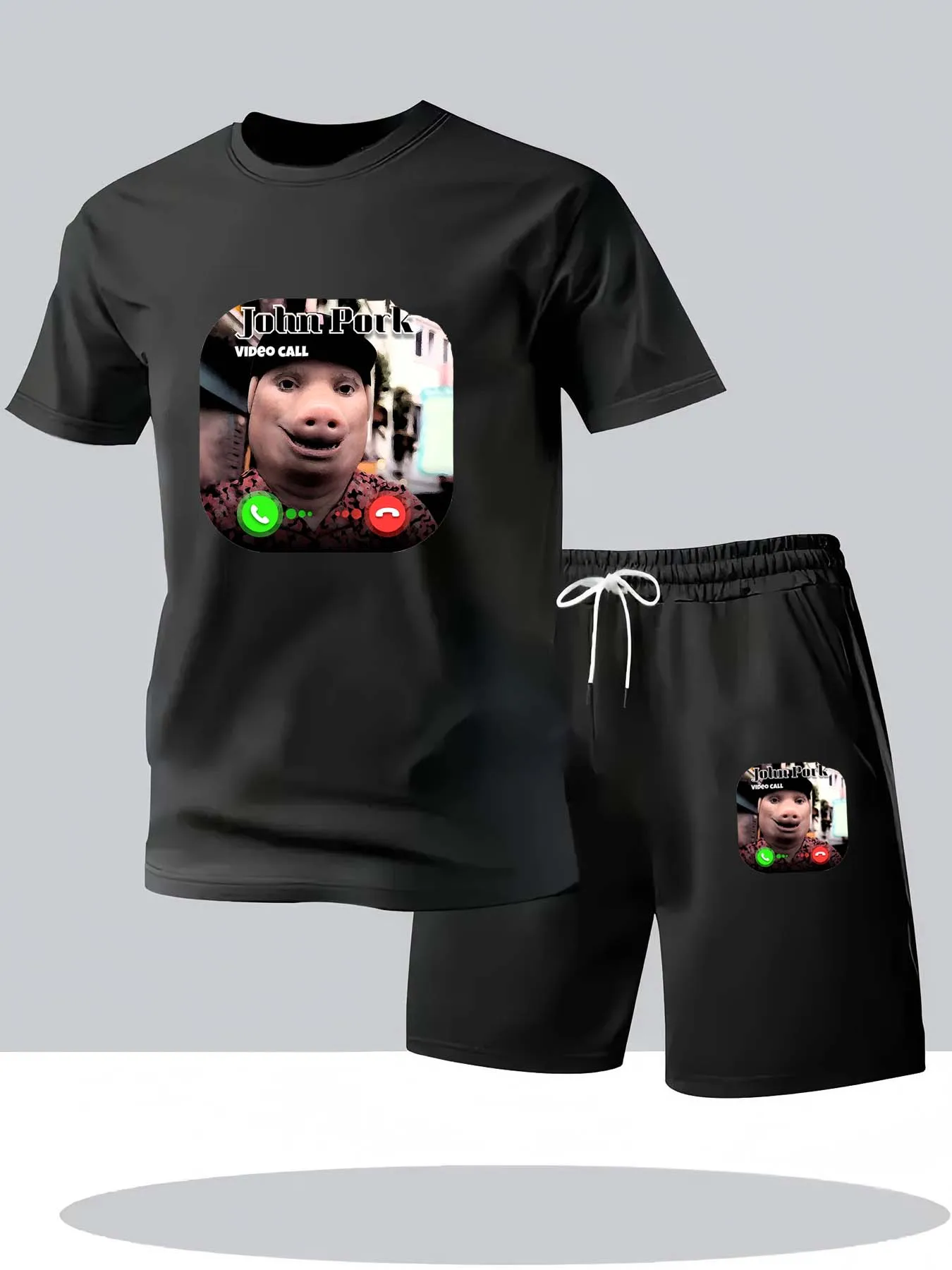 

Men's Round-Neck Short-Sleeved Comfortable Breathable Sports Casual Set Letter Print T-Shirt And Shorts Outdoor Fashion 2025