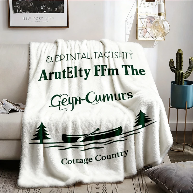 Mentally I'm At The Cottage Flannel Blanket, Cottage Country Flannel Throw, Lake Weekend