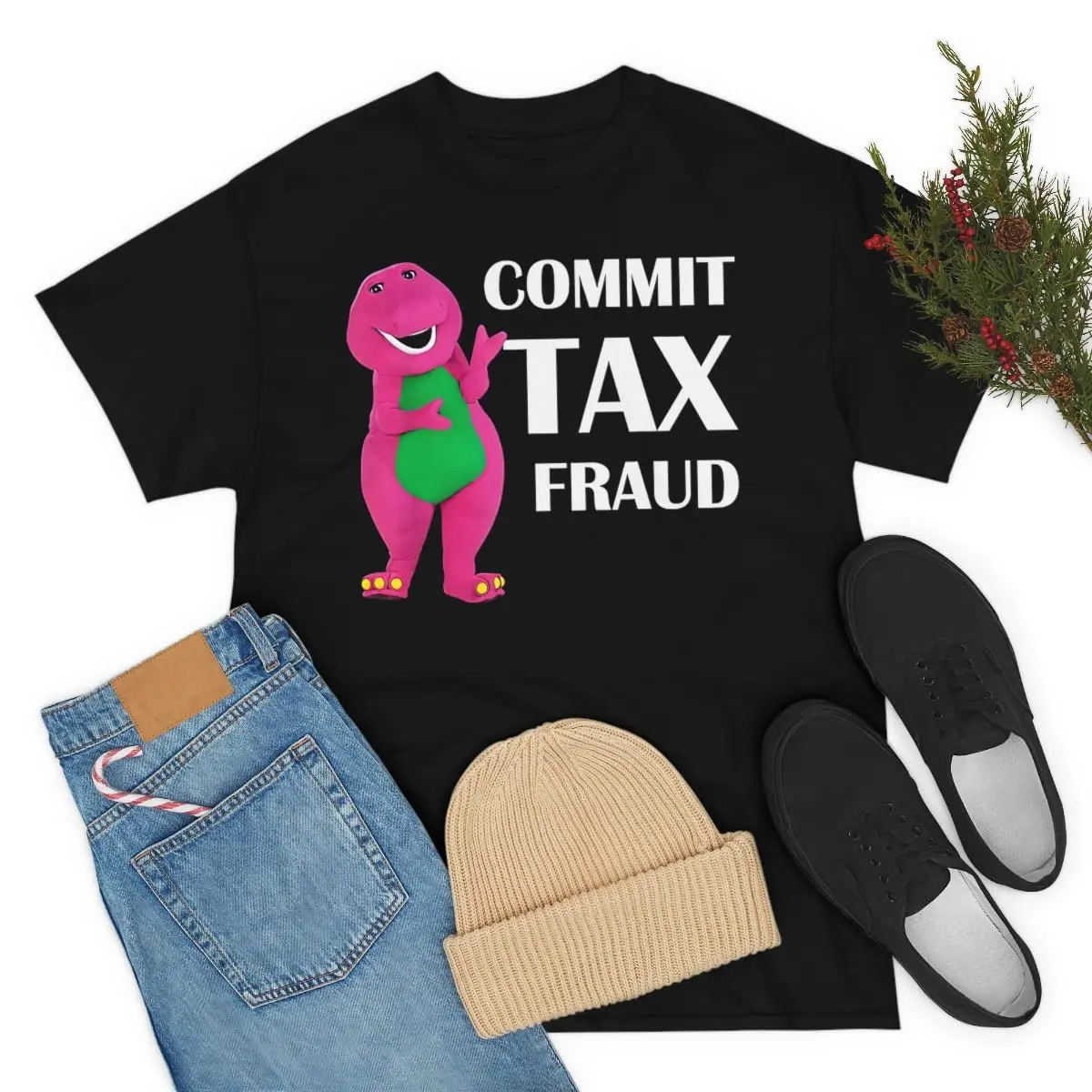 Commit Tax Fraud T-Shirt Funny Birthday Cotton Tee Vintage Gift for Men WomenHigh Quality Animation PatternAnime Graphic T-shirt