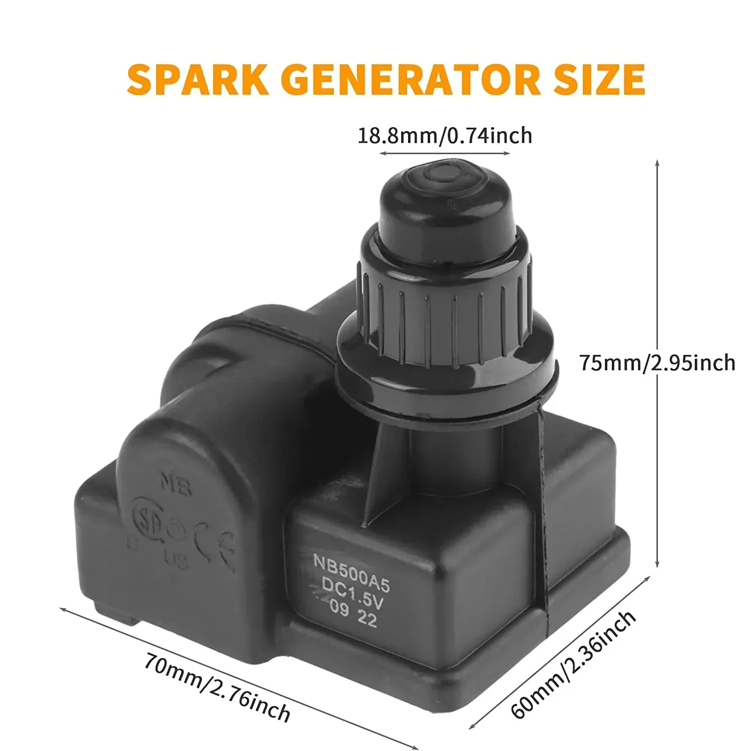 Gas igniter spark generator 5 outlet, universal button igniter, A-pulse igniter