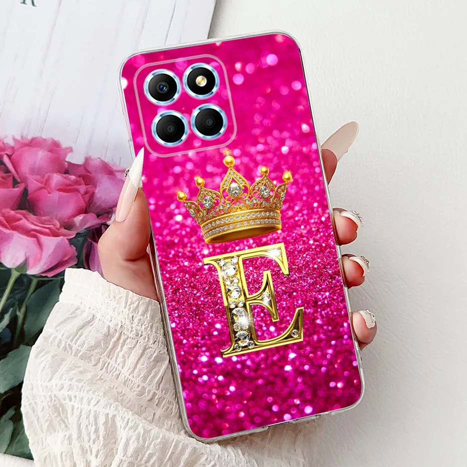 For Honor X8 5G Case Honor X8a X8b New Crown Letters Cover Soft TPU Phone Case For Honor X8b X 8a HonorX8 HonorX8a HonorX8b Bags