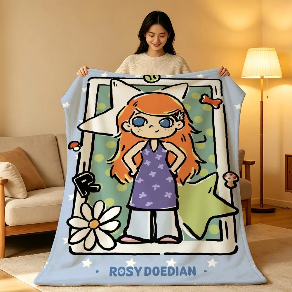 Toy R-ROSYDOEDIAN T-TOYS Throw Hot High-Density Short Plush Blanket Soft Skin-Friendly for Sofa Nap Air-Conditioned Room