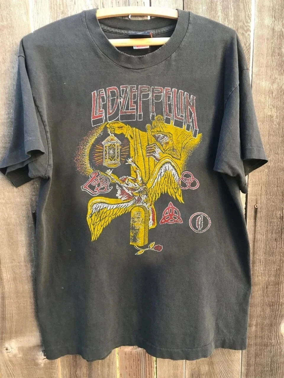 Men's Summer Led Zeppelin Print T-shirt Soft and Breathable Cotton Casual Short Sleeve Streetwear Oversized Loose Casual