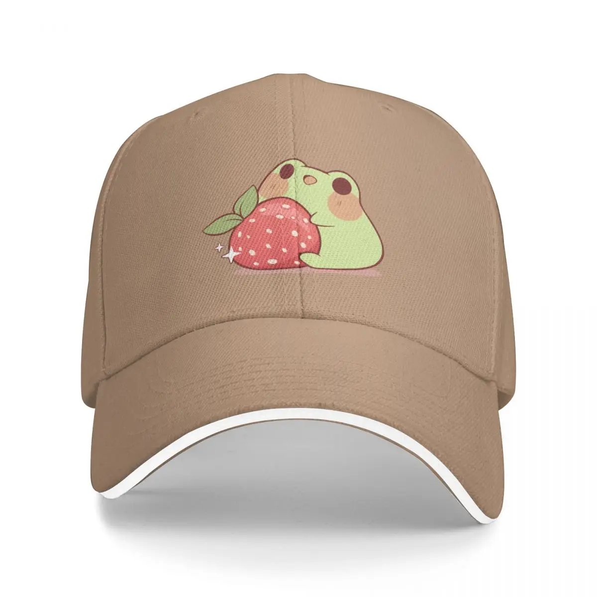 

Frog with strawberry Bucket Hat Baseball Cap fluffy hat mens hats Women's