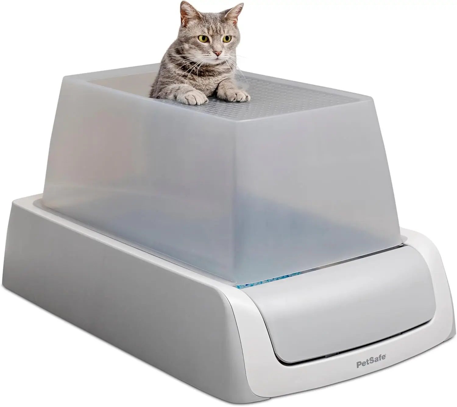 Top-Entry Self-Cleaning Automatic Litter Box with Motion Sensor and Health Tracker - Includes Disposable Crystal Tray