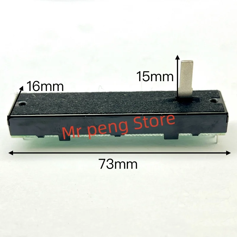 1pcs for apc 40mk2 horizontal push 73mm track double straight slide potentiometer B50KX2 B20KX2 inner pin shaft length 15mm