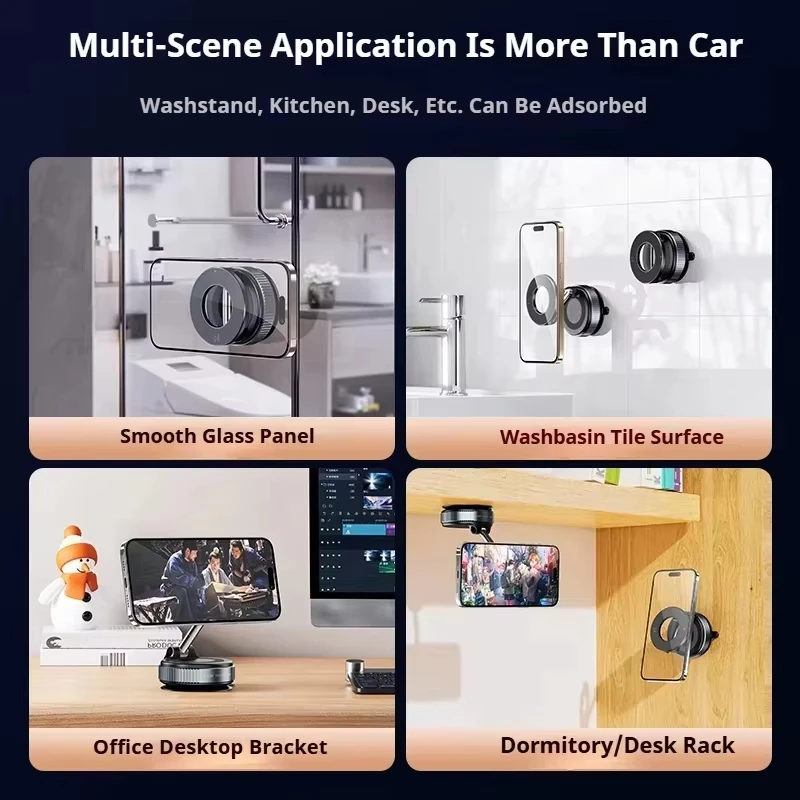 Xiaomi MIJIA Magsafe حامل هاتف السيارة شفط كأس فراغ حامل الهاتف المغناطيسي 360 °   حامل هاتف شفط قابل للدوران والطي