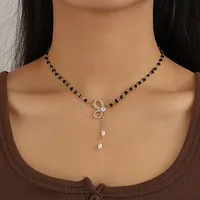 Personalized Trend Love Butterfly Imitation Pearl Pendant Necklace Women Niche Daily Hundred with Accessories Gift