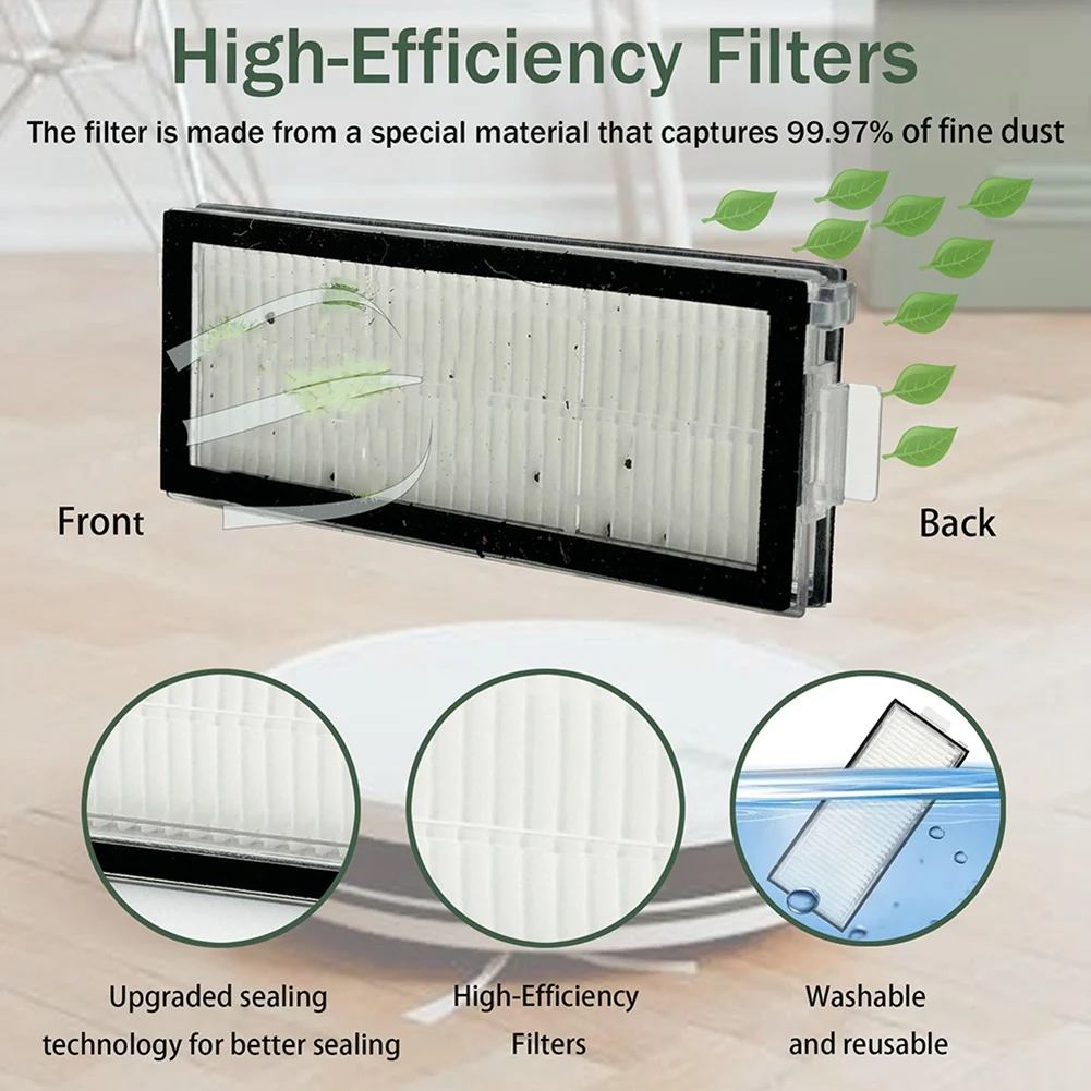 Roborock Qrevo Master/V20/P10S Pro 진공 청소기 액세서리 용 조리기구 18PCS 메인 사이드 브러시 HEPA 필터 걸레 패드