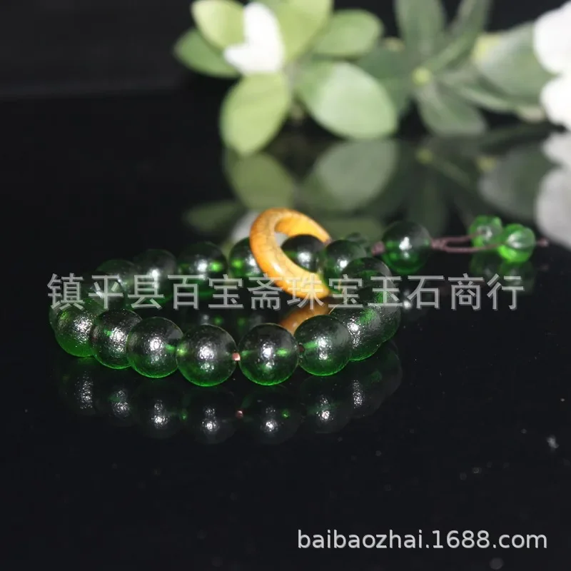 Green From Ju Ma River, Antique - , Old Glass , 18-Bead Hand-Held Prayer Beads
