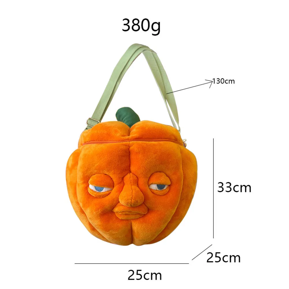 Men Women Cosplay Pumpkin Shoulder Bag School Bag Fantasia Cartoon Pumpkin Shaped Props Costume Accessories