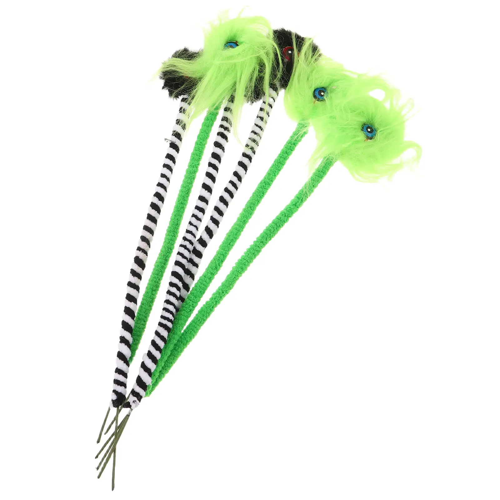 6Pcs Evil Eye Halloween Decorations Spooky Eyeball Picks with Striped Stems for Haunted House Centerpieces Wreath Making DIY