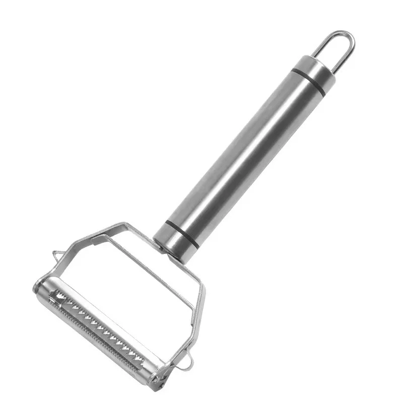 Heavy-Duty 2-in-1 Stainless Steel Peeler & Grater - 17.7×8.8cm Multifunctional Kitchen Tool with Ergonomic Handle