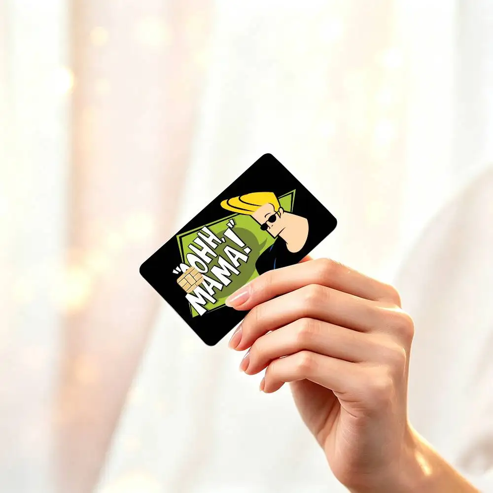 Anime J-Johnny Bravo  HD Waterproof Credit Card Stickers Silicone Decals For Chip Game Cards Gift