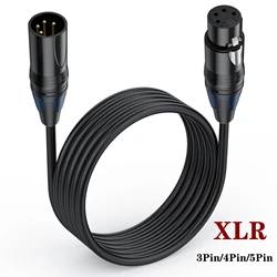 XLR 4pin 5pin 3pin kabel męski do żeński M/F OFC przewód Audio kabel XLR ekranowany dla mikser do mikrofonu 1m 3m 5m 10m 15m 7.5m