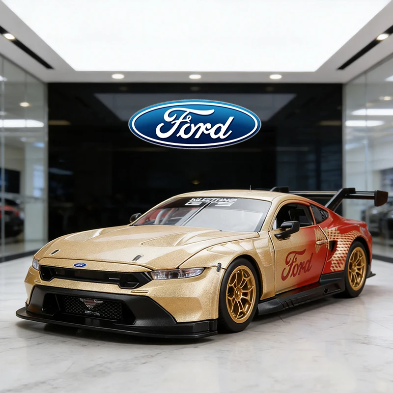 

НОВЫЙ 1:24 Ford Mustang GT3, ограниченная серия, модель гоночного автомобиля из сплава, звук и свет, детские игрушки, коллекционные предметы, подарок на день рождения