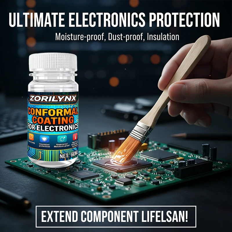 ZORILYNX Electronics Conformal Coating, Clear Insulating Varnish for PCB Circuit Board Repair, Anti-Corrosion Protection Glue