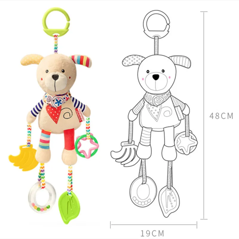 Baby mobile toys toddler Soft Stroller Hanging Infant Toys Cute Appease Plush Doll Crib Hanging Newborn Baby Rattles WithTeether