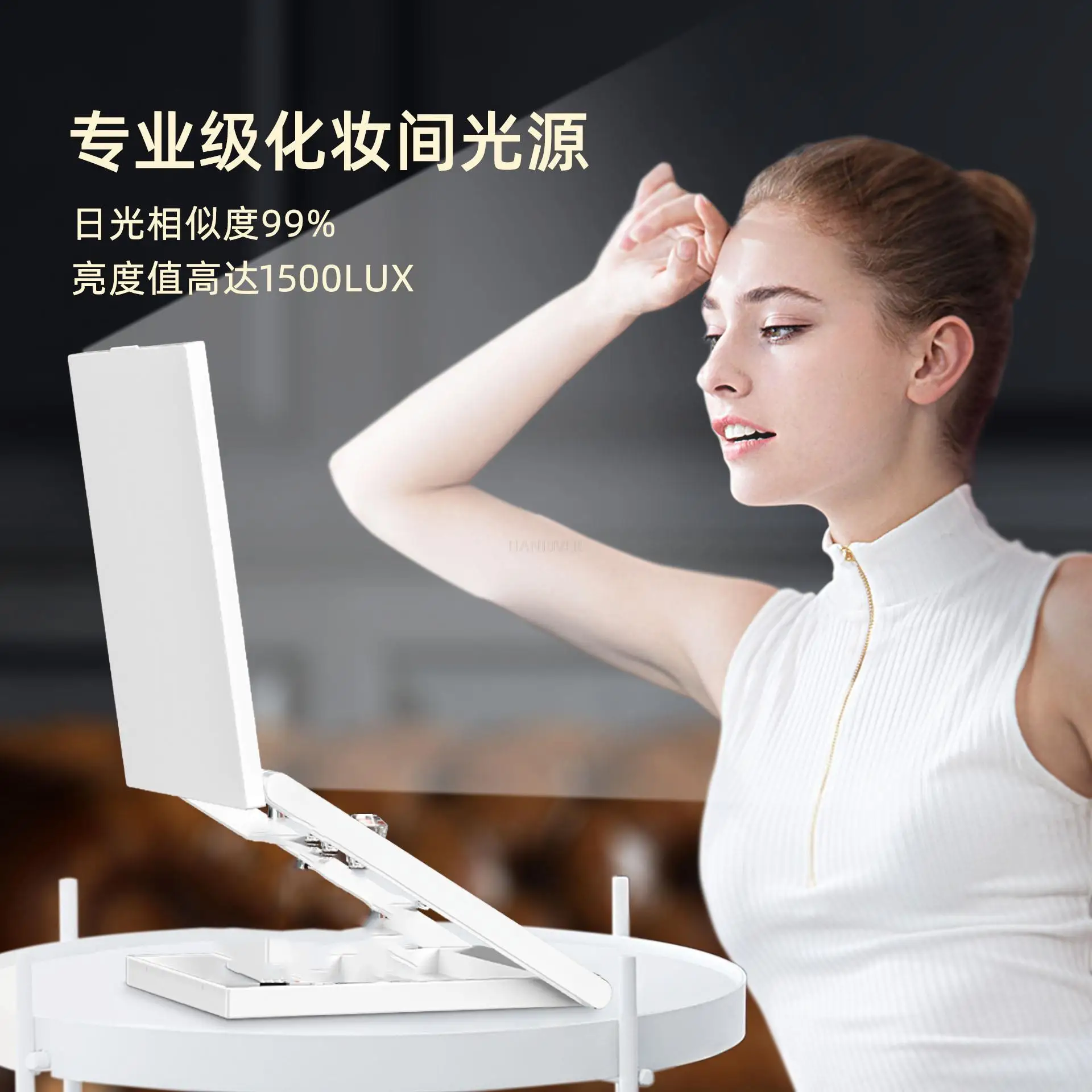 Novo espelho de maquiagem led portátil de mesa dobrável espelho de maquiagem led com luz
