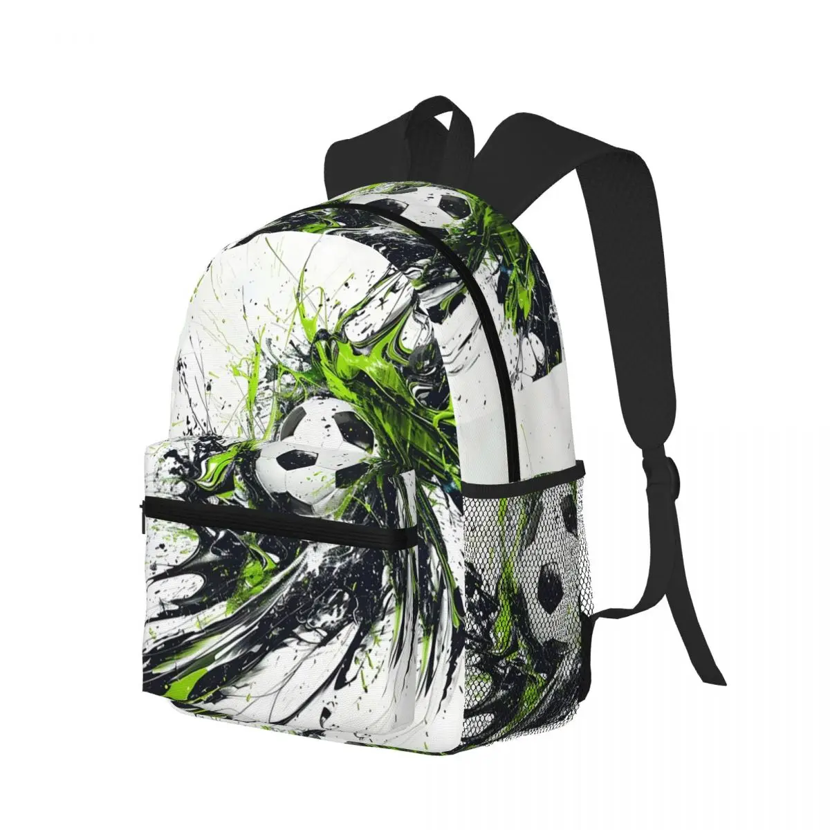 Abstract Colour Soccer Splash Ink Football Art Watercolor Student Backpack School Bag Daypack for Men Women Bookbag Shoulder Bag