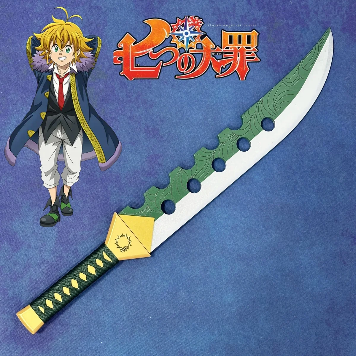 

28in The Seven Deadly Sin Katana Meliodas Lost Bane Sword Japanese Katana Safe Unsharp Samurai Sabre Anime Cosplay Prop Toy Gift